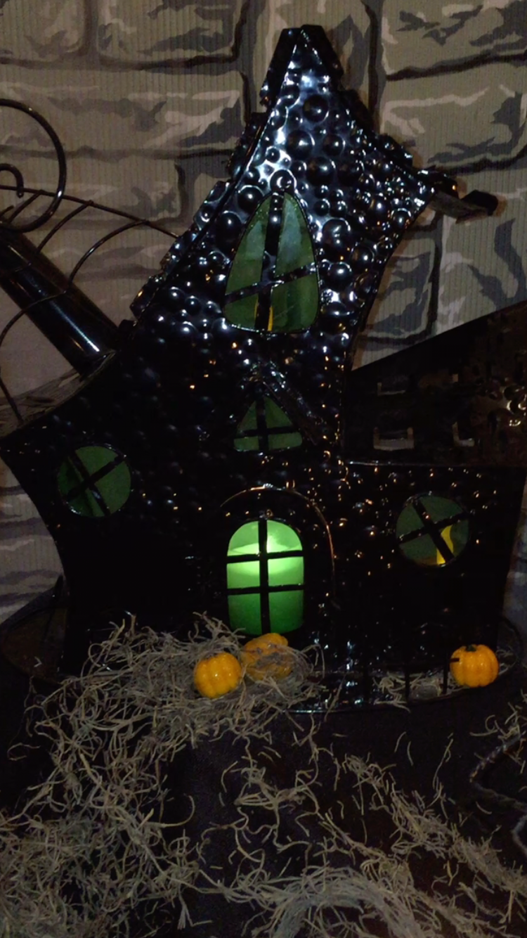 "Salem Witch's Cottage" Halloween tea light holder