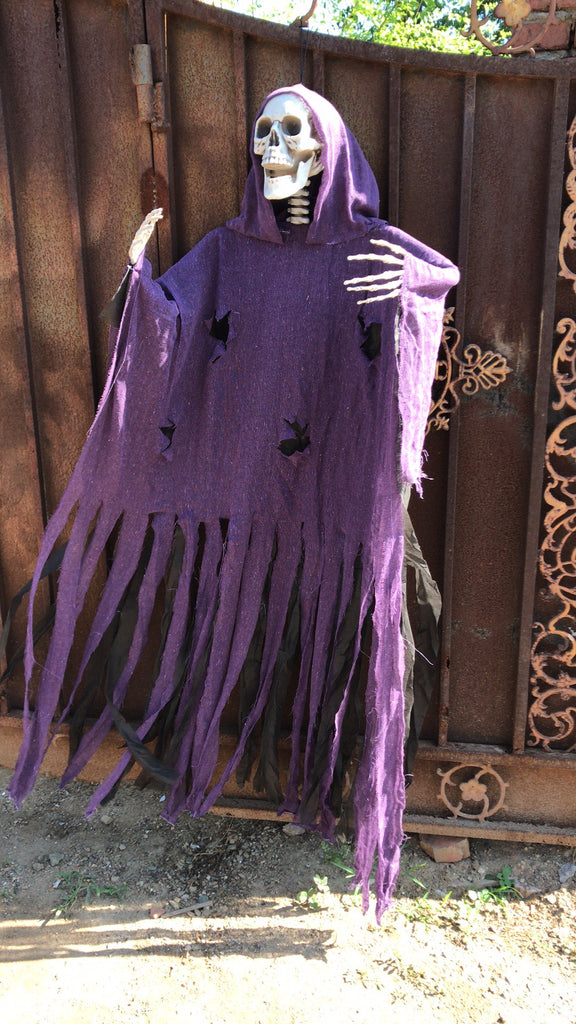 "The Purple Phantom"-Catacomb Collection- five foot hanging Halloween skeleton